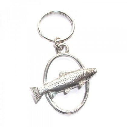 Cufflink Man Key Rings Brown Trout Fish Pewter Key Ring