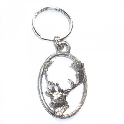 Cufflink Man Key Rings Fallow Deer Head Pewter Key Ring