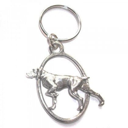 Cufflink Man Key Rings Pointer Dog Pewter Key Ring