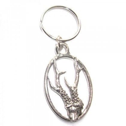 Cufflink Man Key Rings Roe Deer Antlers Pewter Key Ring