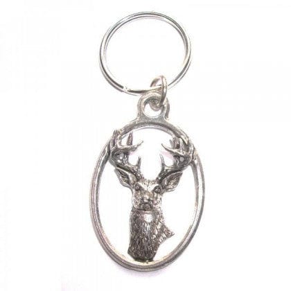 Cufflink Man Key Rings White Tailed Deer Pewter Key Ring