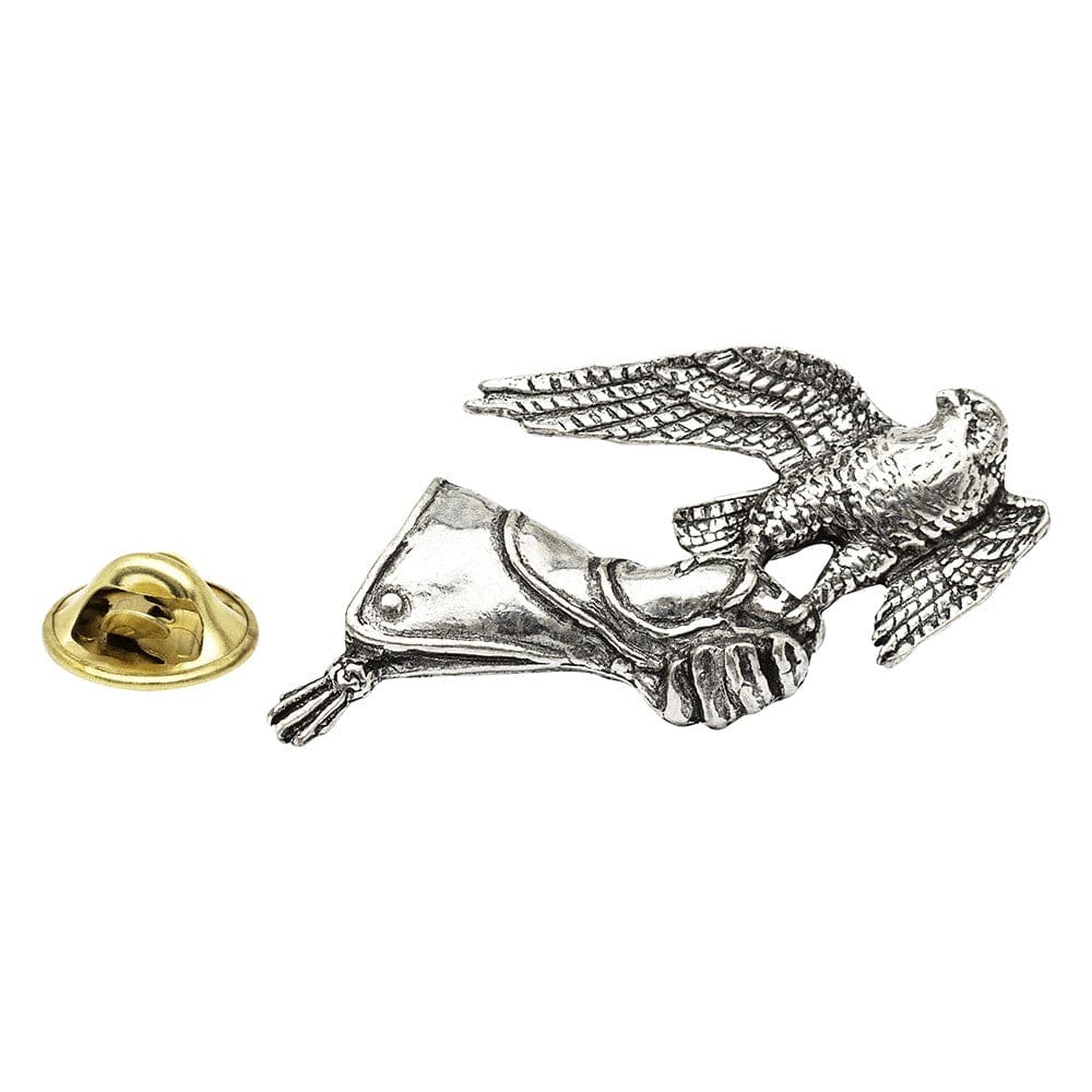 Cufflink Man Lapel Pins Falcon on Glove Pewter Lapel Pin Badge