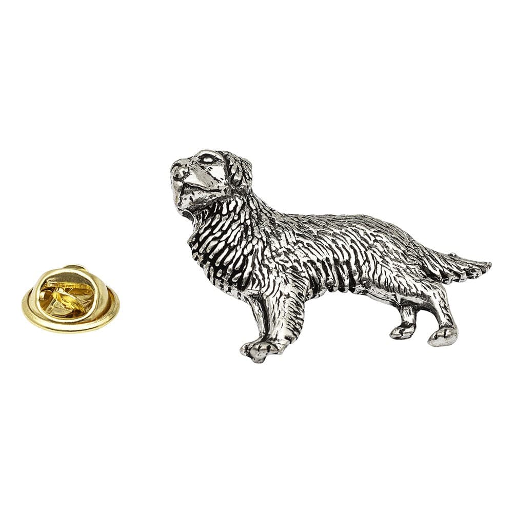 Cufflink Man Lapel Pins Golden Retriever Pewter Lapel Pin Badge