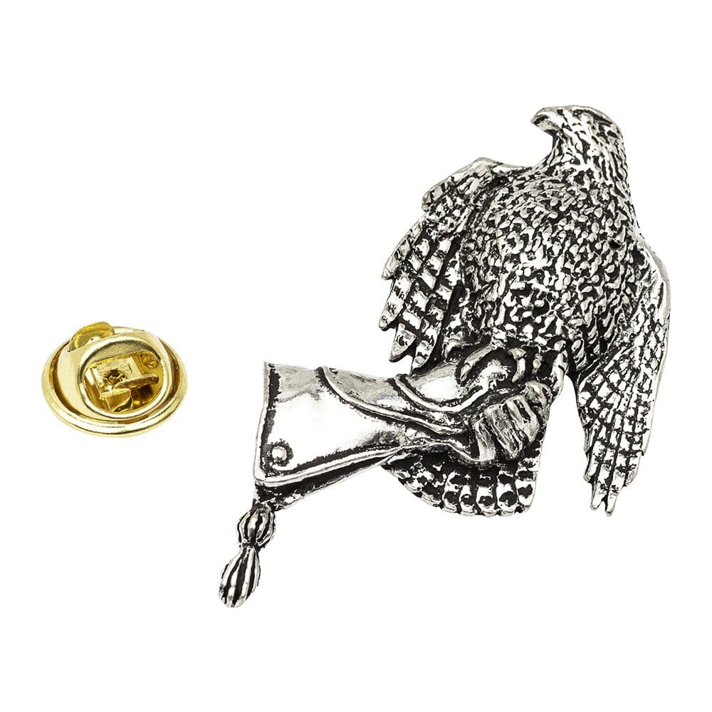 Cufflink Man Lapel Pins Hawk on Glove Pewter Lapel Pin Badge