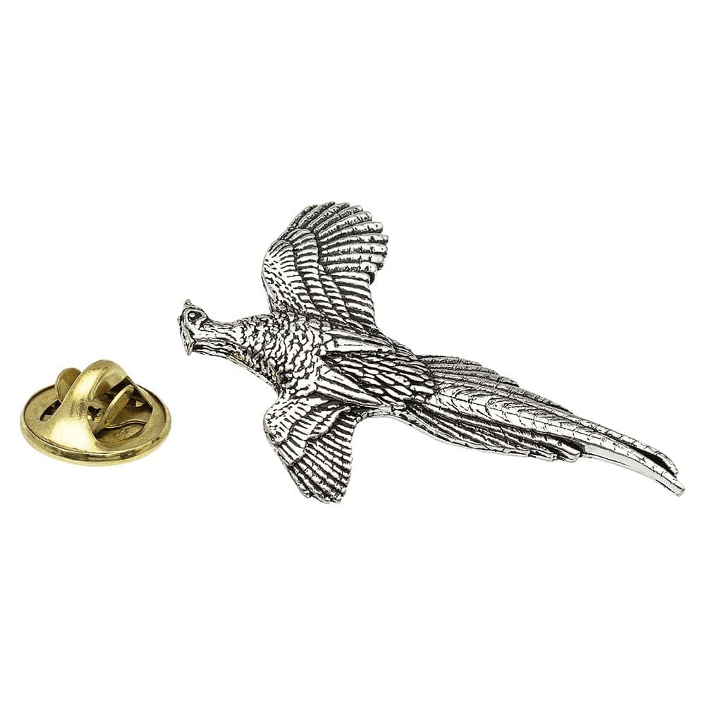 Cufflink Man Lapel Pins High Flying Pheasant Pewter Lapel Pin Badge