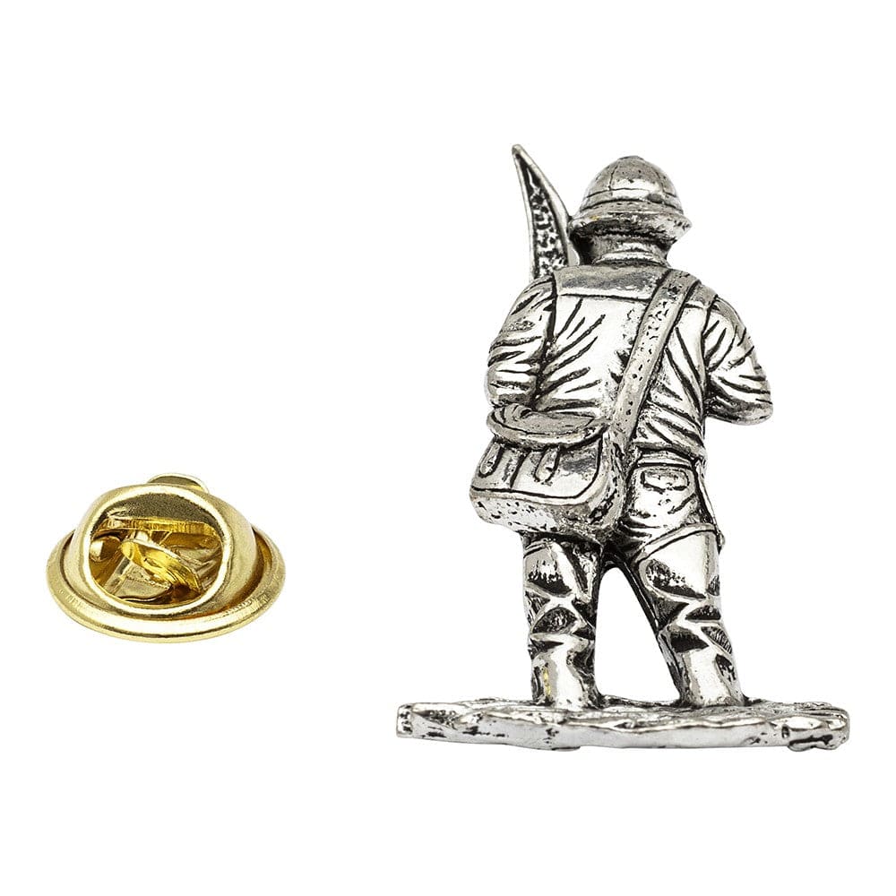 Cufflink Man Lapel Pins Large Fly Fisherman Pewter Lapel Pin Badge