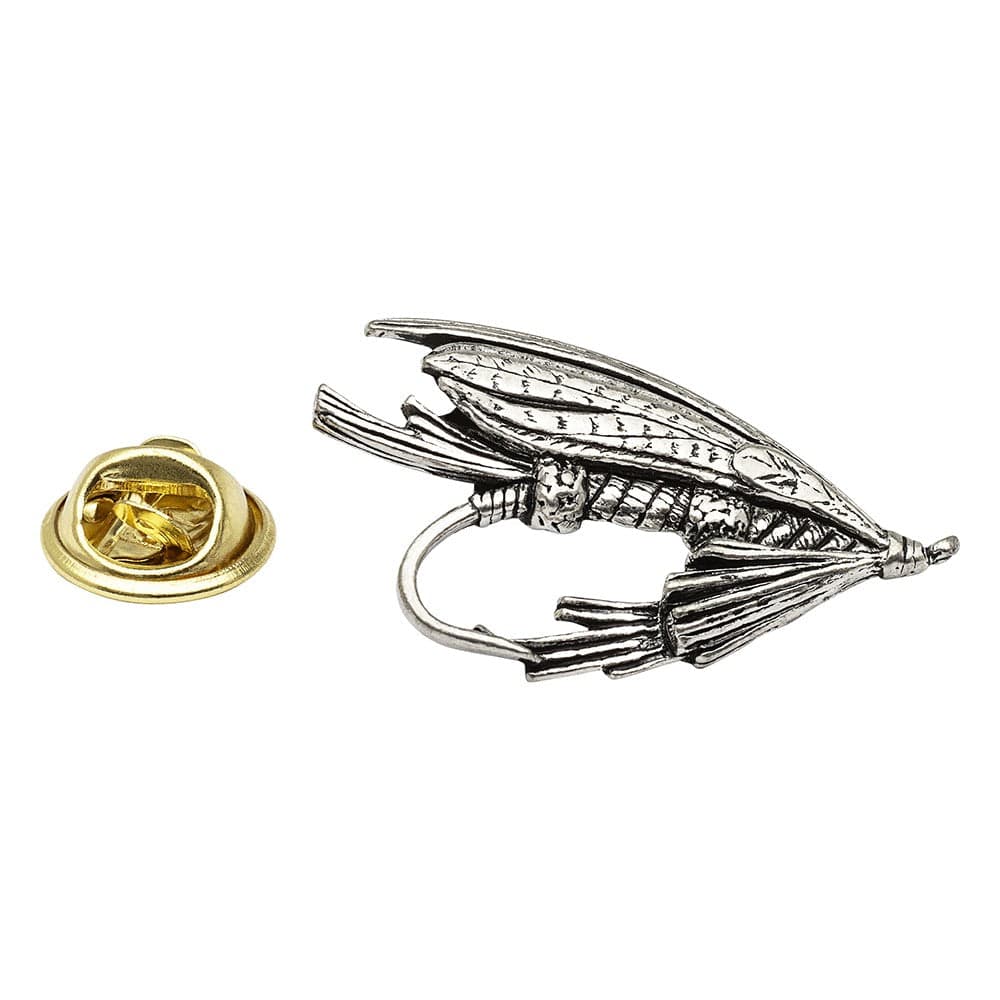 Cufflink Man Lapel Pins Large Fly Fishing Pewter Lapel Pin Badge