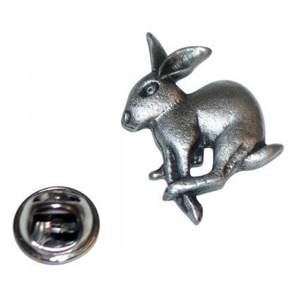 Cufflink Man Lapel Pins Leaping Hare Pewter Lapel Pin Badge