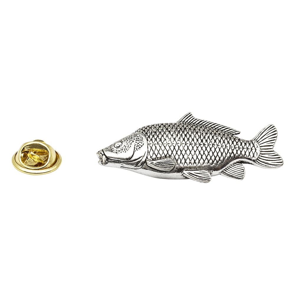 Cufflink Man Lapel Pins Leather Carp Fish - Fishing - Pewter Lapel Pin Badge