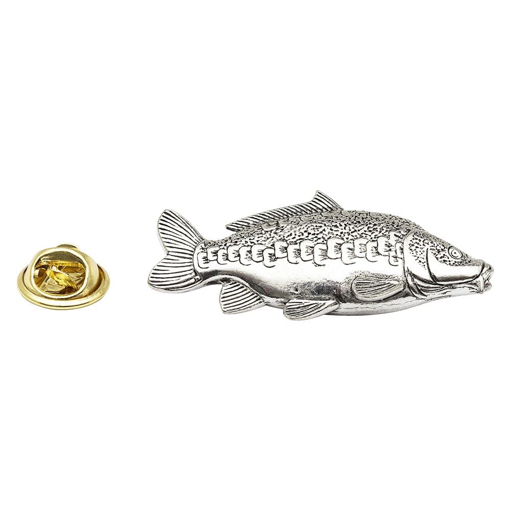 Cufflink Man Lapel Pins Mirror Carp Fish - Fishing - Pewter Lapel Pin Badge