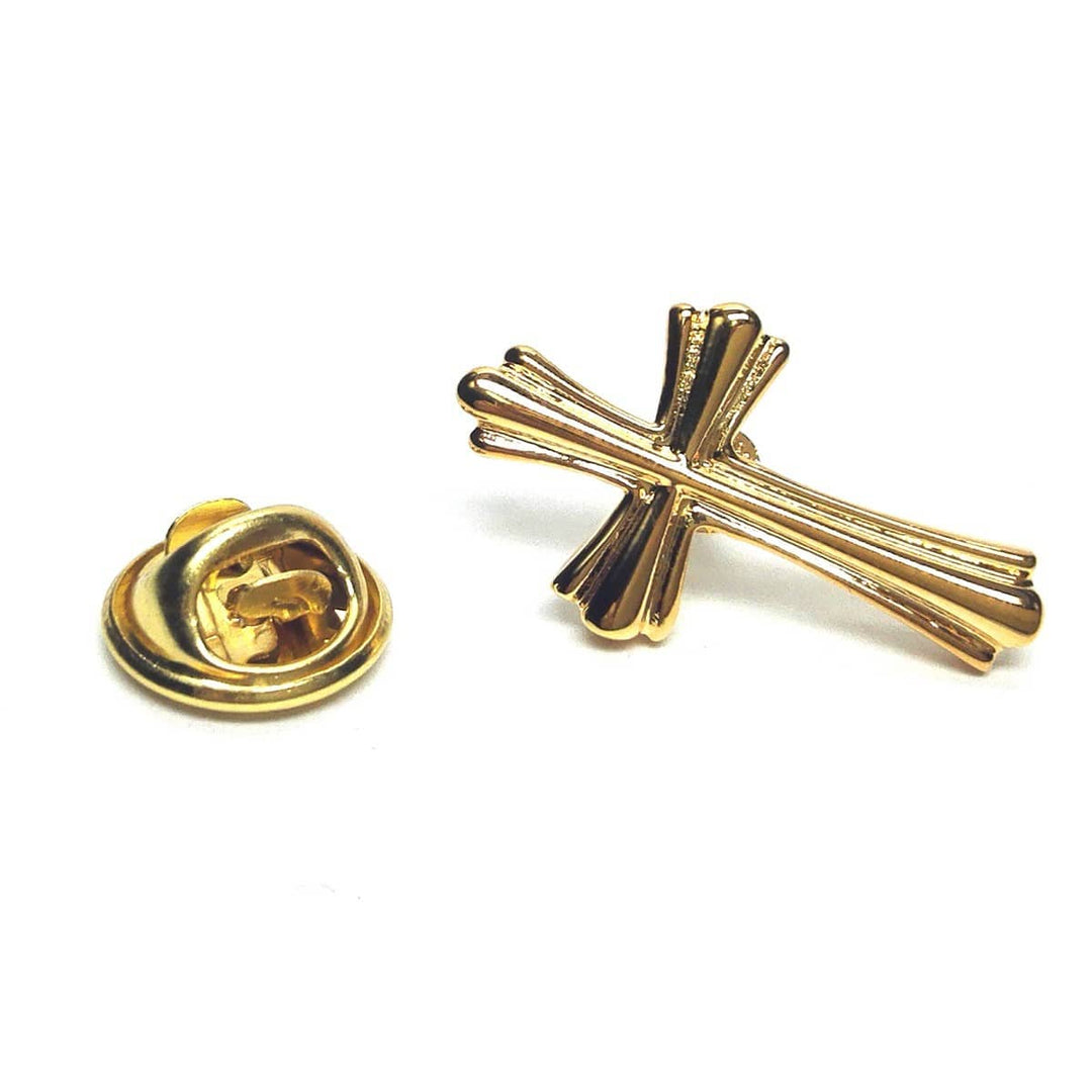 Cufflink Man Lapel Pins Ornate Golden Cross Lapel Pin