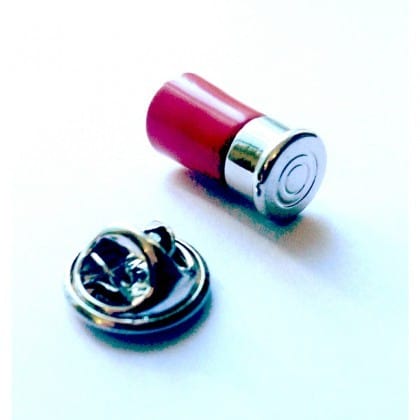 Cufflink Man Lapel Pins Red Shotgun Cartridge Lapel Pin - Lapel Badge