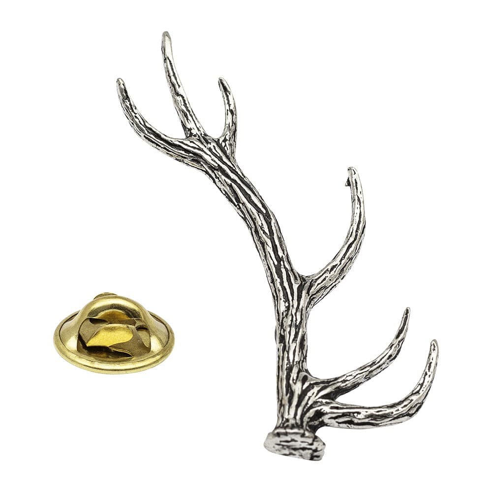 Cufflink Man Lapel Pins Red Stag Antler Pewter Lapel Pin Badge