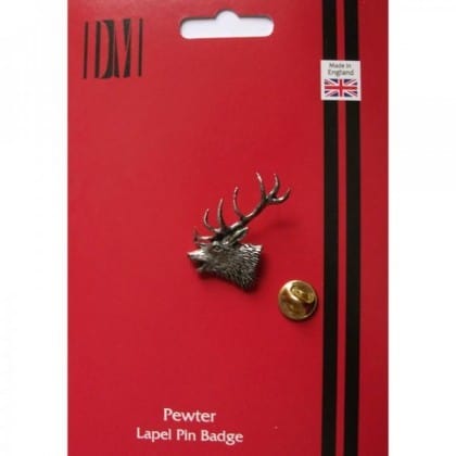 Cufflink Man Lapel Pins Red Stags Head Pewter Lapel Pin Badge