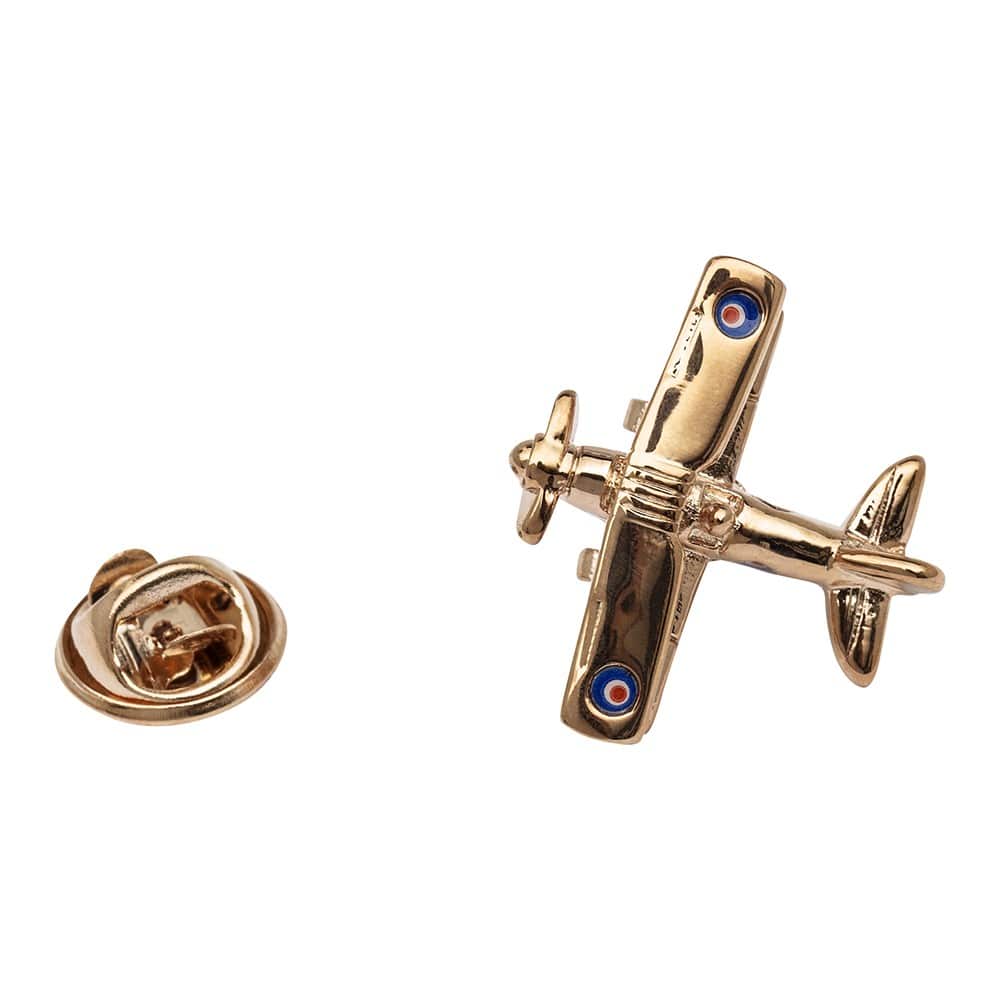 Cufflink Man Lapel Pins Rose Gold RAF Fighter Plane Lapel Pin