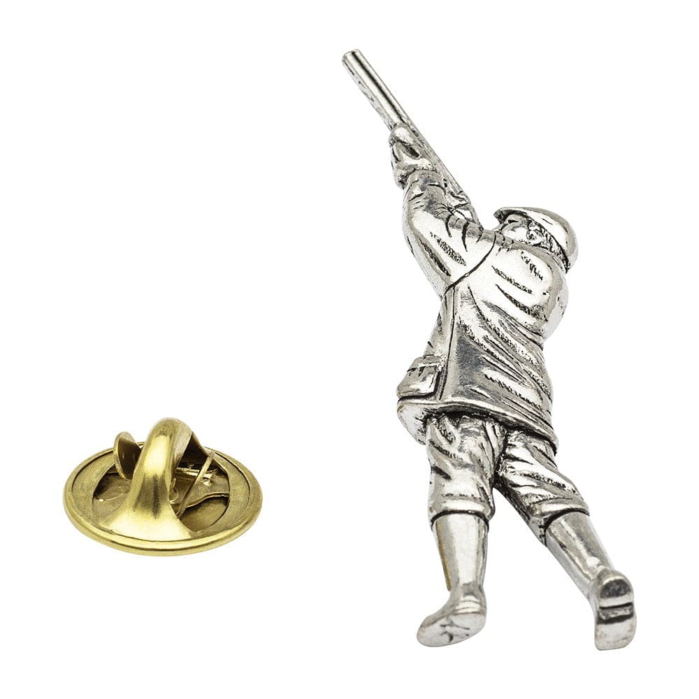 Cufflink Man Lapel Pins Shooting Gamekeeper Pewter Lapel Pin Badge