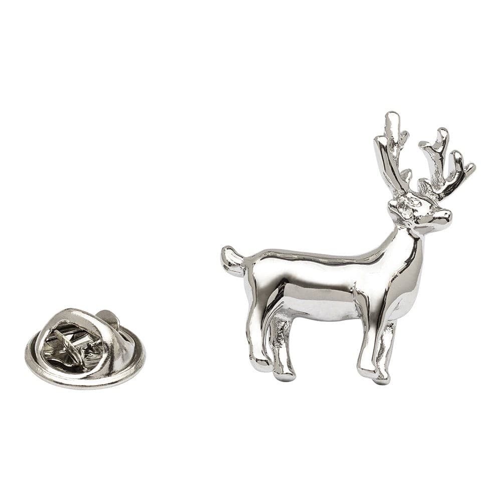 Cufflink Man Lapel Pins Silver Standing Stag Lapel Pin