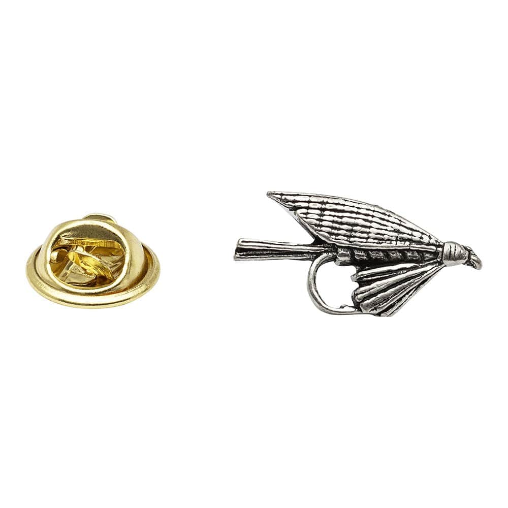 Cufflink Man Lapel Pins Small Fly Fishing Hook - Fishing - Pewter Lapel Pin Badge