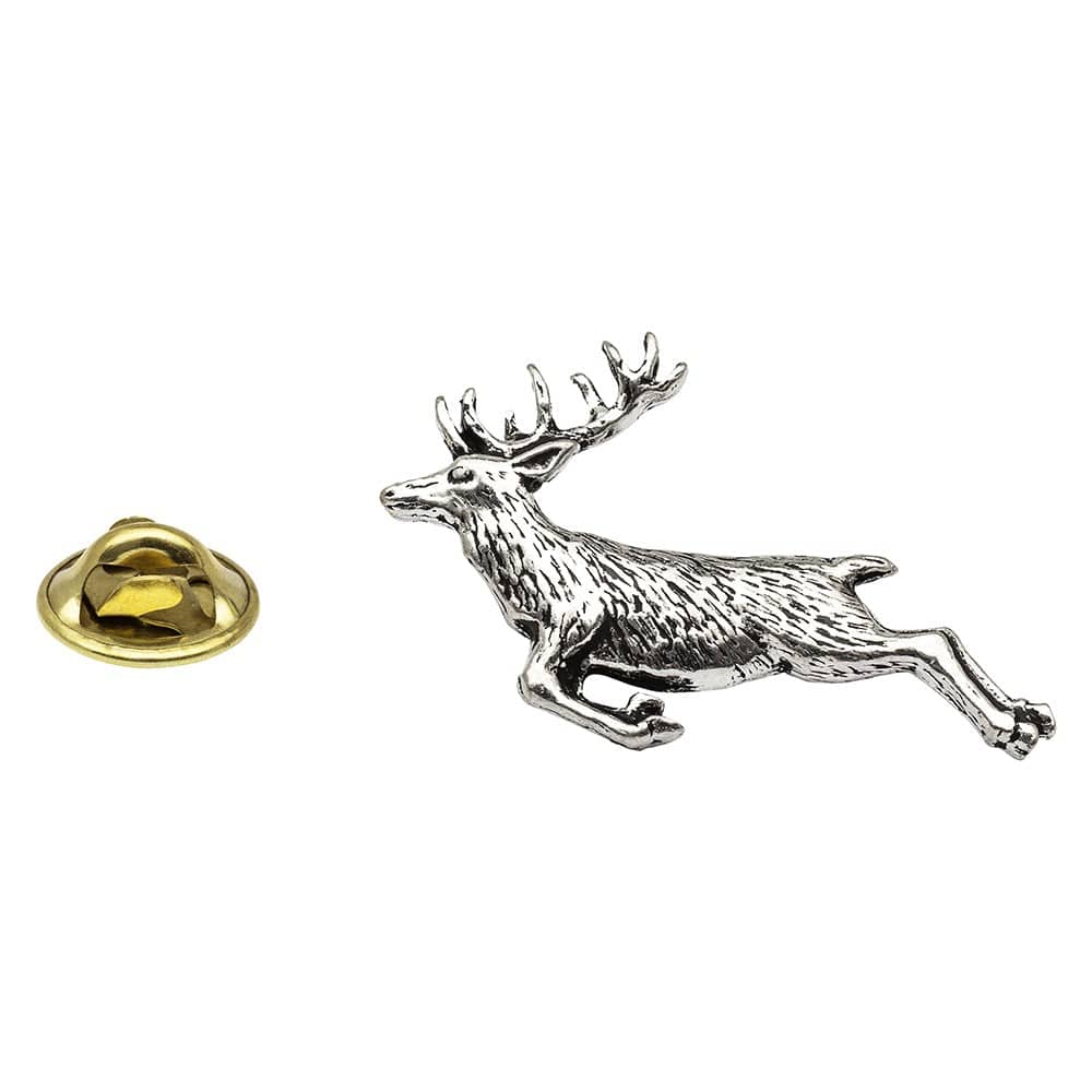 Cufflink Man Lapel Pins Springing Stag Pewter Lapel Pin Badge