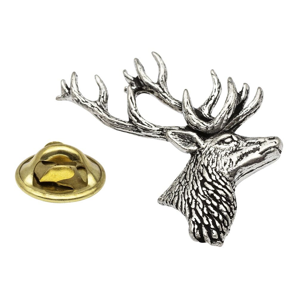 Cufflink Man Lapel Pins Stag Bust Pewter Lapel Pin Badge