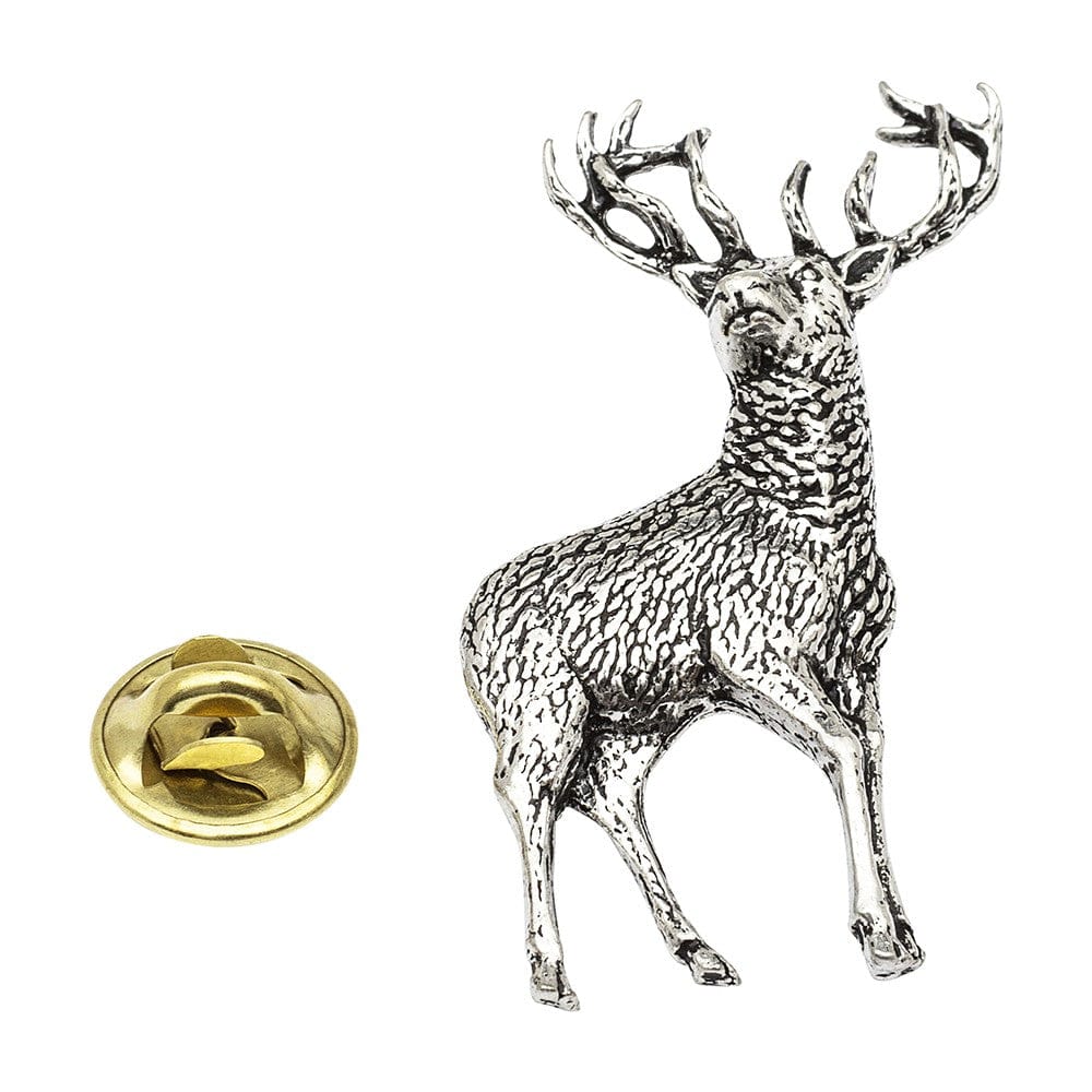 Cufflink Man Lapel Pins Standing Stag Pewter Lapel Pin Badge