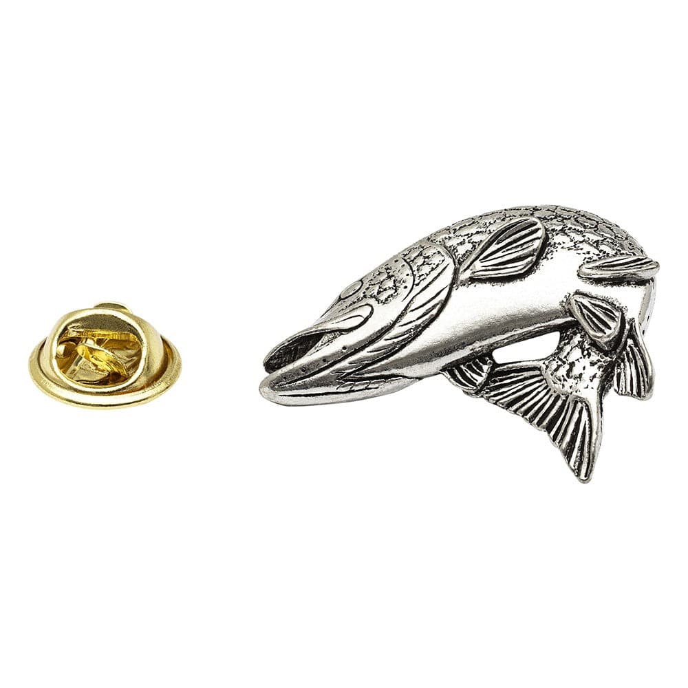 Cufflink Man Lapel Pins Turning Pike Fish - Fishing - Pewter Lapel Pin Badge