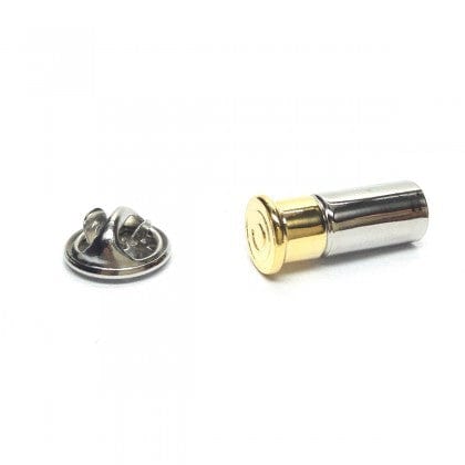 Cufflink Man Lapel Pins Two Tone  Shotgun Cartridge Lapel Pin - Lapel Badge