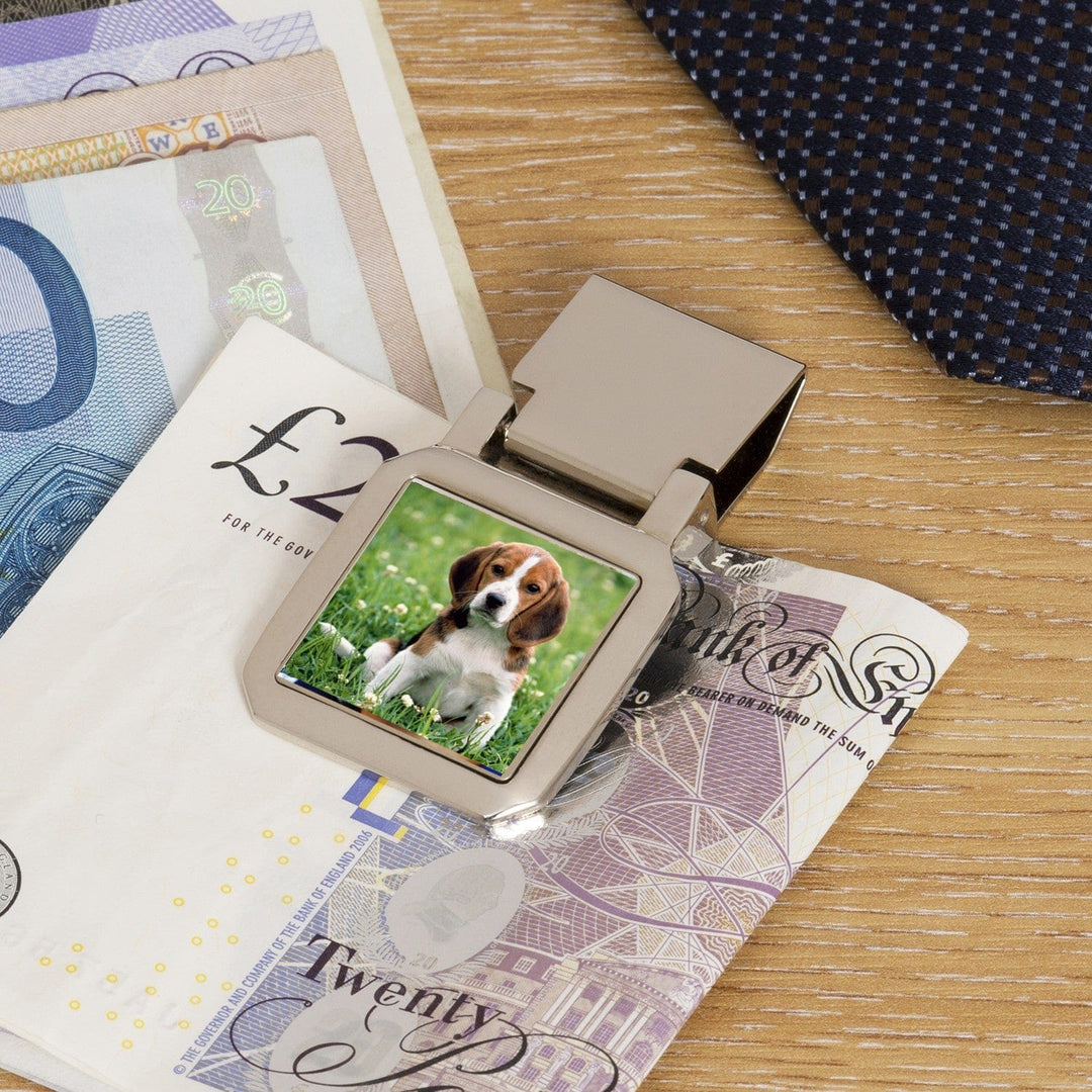 Cufflink Man Money Clips - Personalised Personalised Silver Plated Photo Money Clip