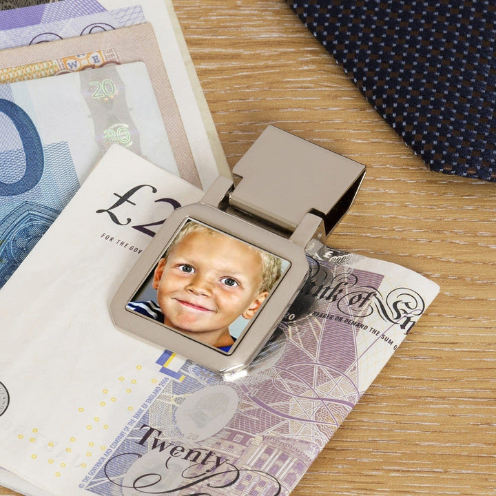 Cufflink Man Money Clips - Personalised Personalised Silver Plated Photo Money Clip