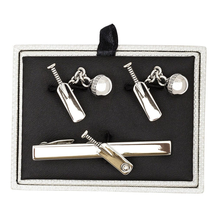 Cufflink Man Tie Clip Sets Cricket Cufflinks and Tie Clip Gift Set