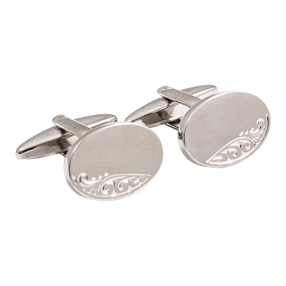 Cufflink Man Tie Clip Sets Engraved Leaf Cufflinks and Tie Clip Set