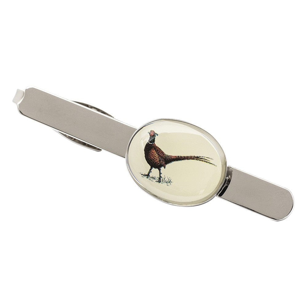 Cufflink Man Tie Clip Sets Pheasant Cufflinks and Tie Slide Set