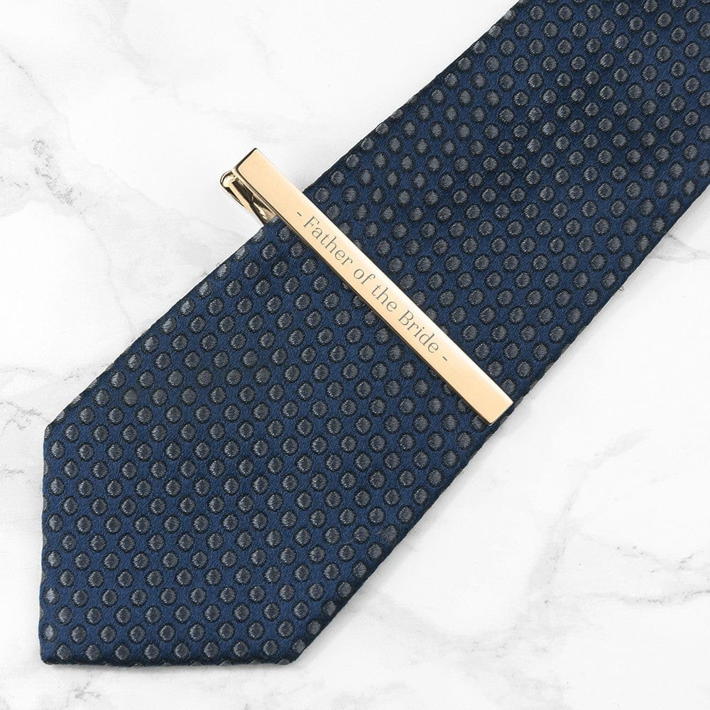 Cufflink Man Tie Clips - Personalised Personalised Gold Plated Tie Clip - Engraved