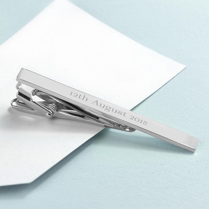 Cufflink Man Tie Clips - Personalised Personalised Silver Tie Clip - Engraved