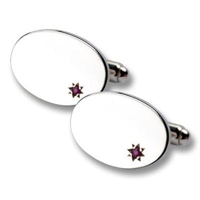 Esquire By Cufflinkman Cufflinks ESQUIRE - 925 Silver with Ruby Star Cufflinks