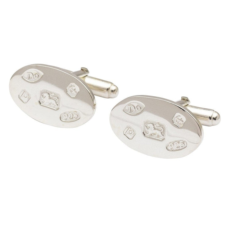 Esquire By Cufflinkman Cufflinks ESQUIRE Spread Hallmark Oval 925 Sterling Silver Cufflinks