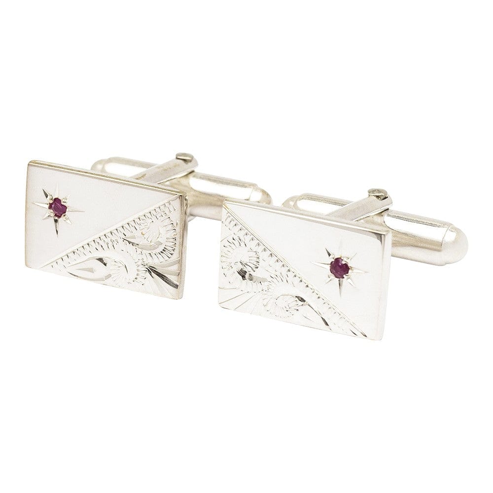 Esquire By Cufflinkman Cufflinks Sterling Silver Ruby Cufflinks