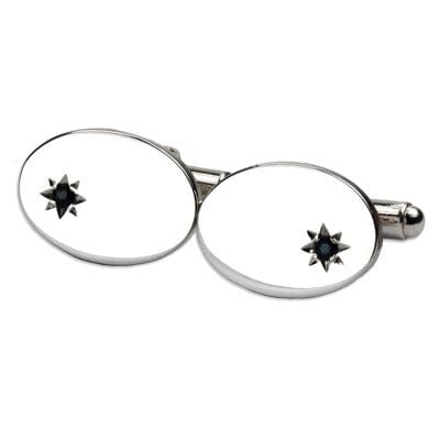 Esquire By Cufflinkman Cufflinks Sterling Silver Sapphire Cufflinks ESQUIRE