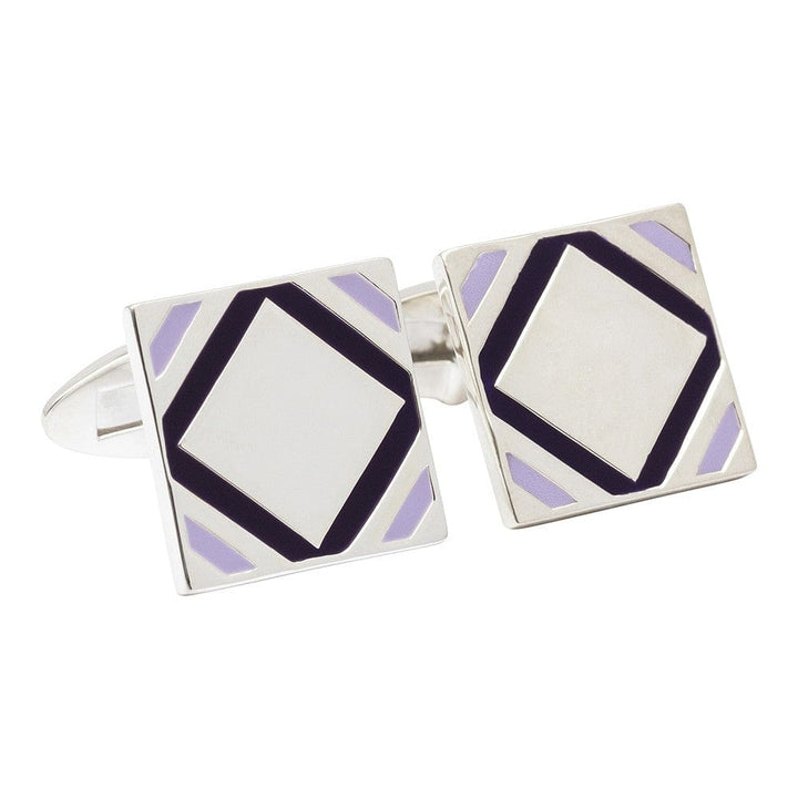 Fred Bennett Cufflinks 925 Silver and Purple Cufflinks