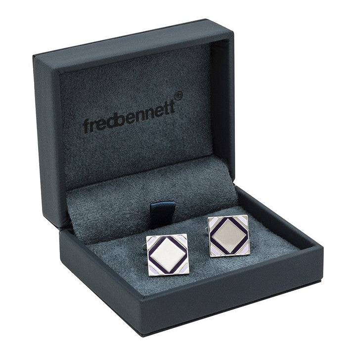 Fred Bennett Cufflinks 925 Silver and Purple Cufflinks