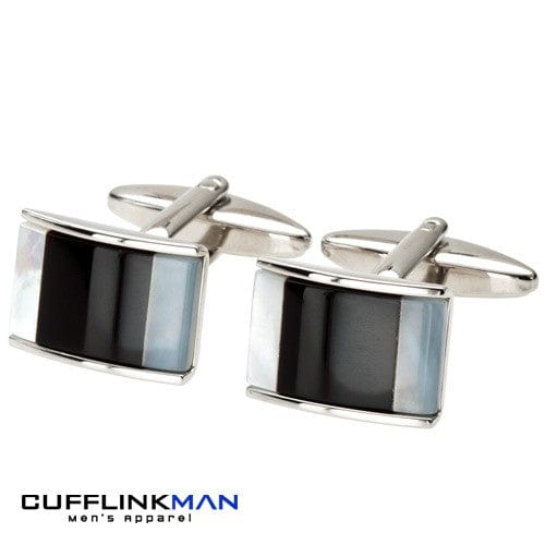 James Kinross Cufflinks Allure Mother of Pearl Onyx Cufflinks