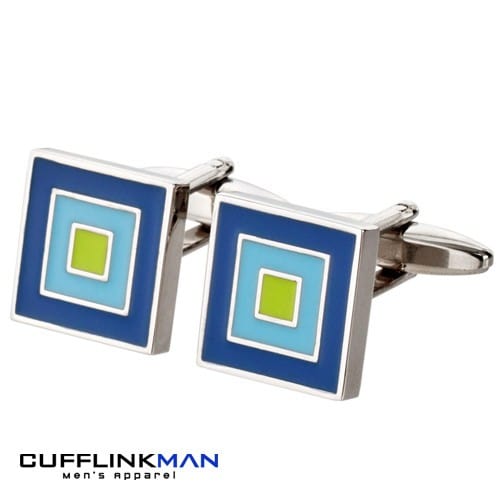 James Kinross Cufflinks Cubic Blue Cufflinks