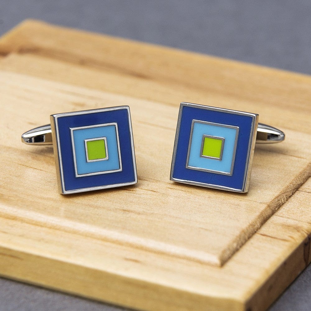 James Kinross Cufflinks Cubic Blue Cufflinks