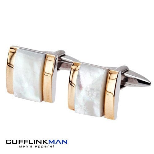 James Kinross Cufflinks Mother of Pearl Gold Arch Cufflinks