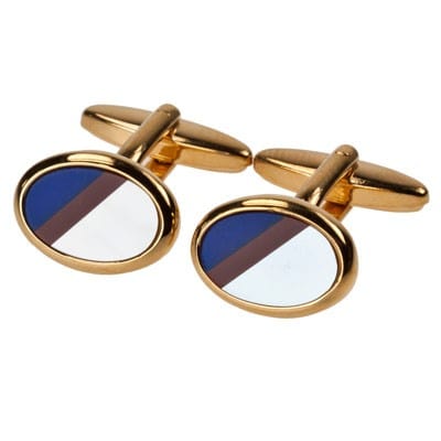 James Kinross Cufflinks Oval Multi-stone Gold cufflinks