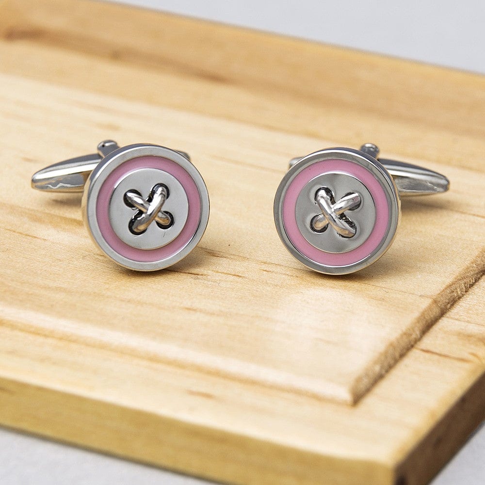 James Kinross Cufflinks Pelo Pink Button Cufflinks