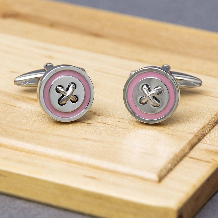 James Kinross Cufflinks Pelo Pink Button Cufflinks