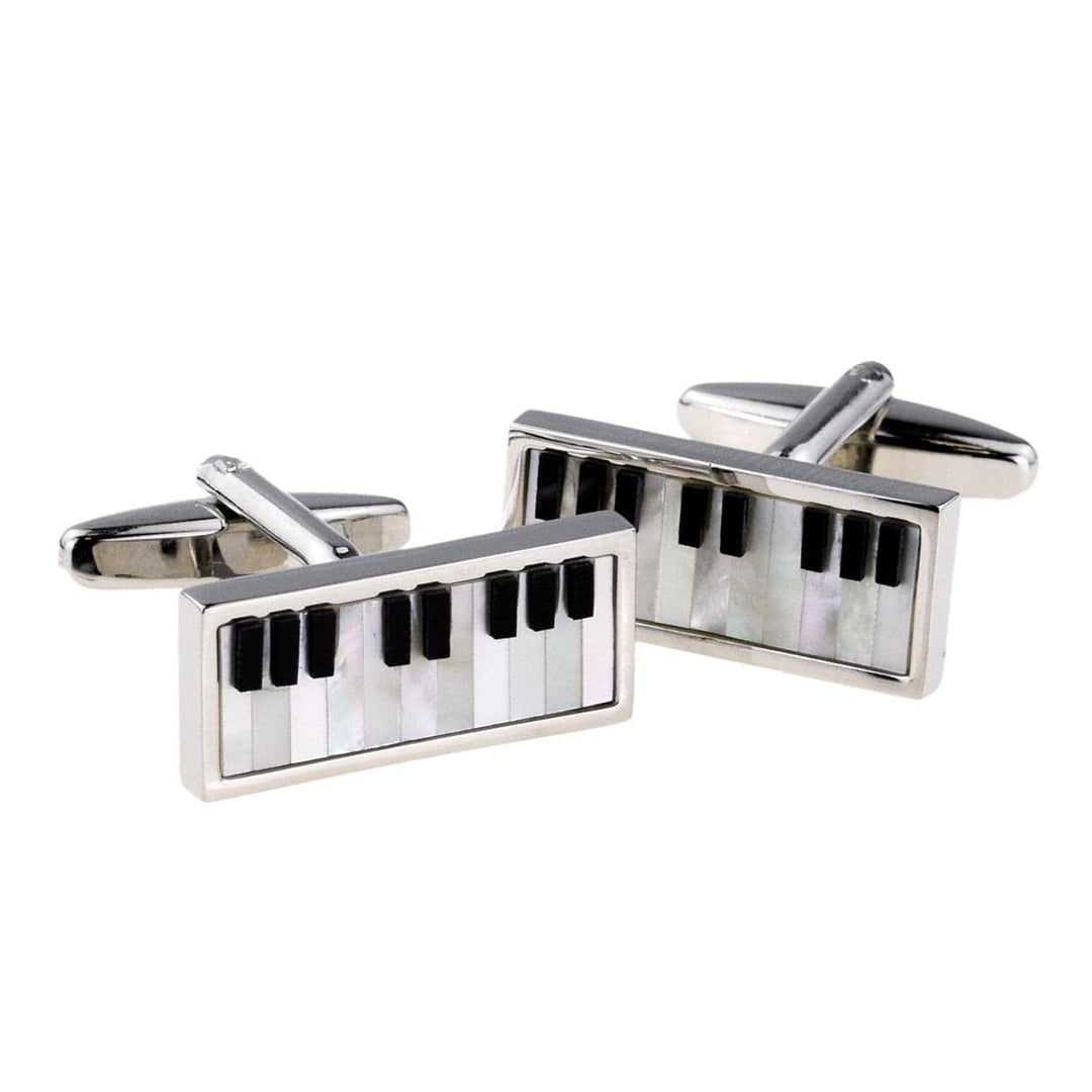 James Kinross Cufflinks Piano Cufflinks Mother of Pearl and Onyx