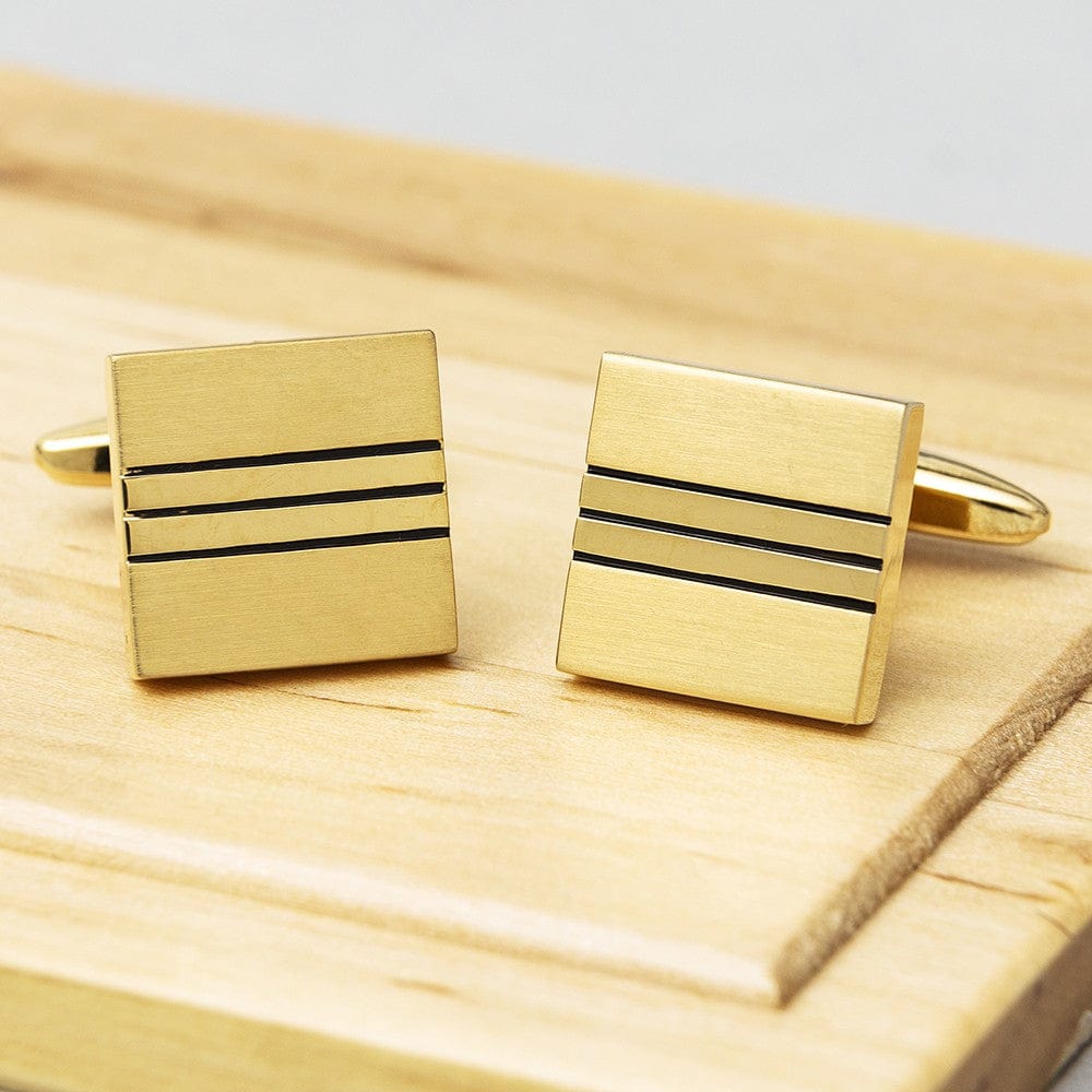 James Kinross Cufflinks Square River Cufflinks Gold Edition