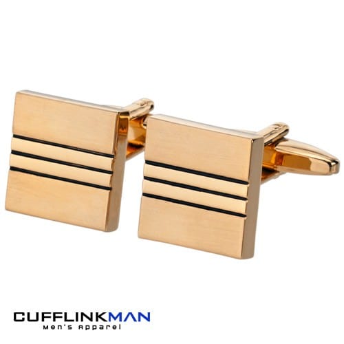 James Kinross Cufflinks Square River Cufflinks Gold Edition